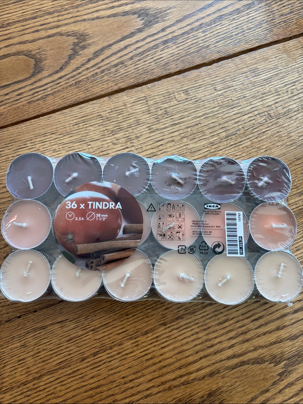 IKEA TINDRA Tealight Candle Pack - 36 pcs